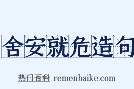 舍安就危造句是什么意思的图片